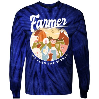 Farmer We Feed The World Tie-Dye Long Sleeve Shirt