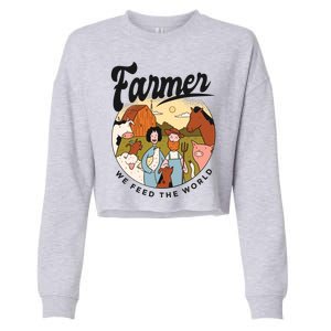 Farmer We Feed The World Cropped Pullover Crew