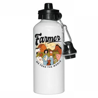 Farmer We Feed The World Aluminum Water Bottle