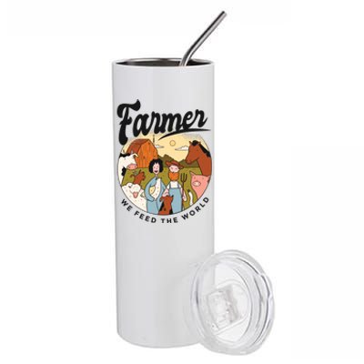 Farmer We Feed The World Stainless Steel Tumbler