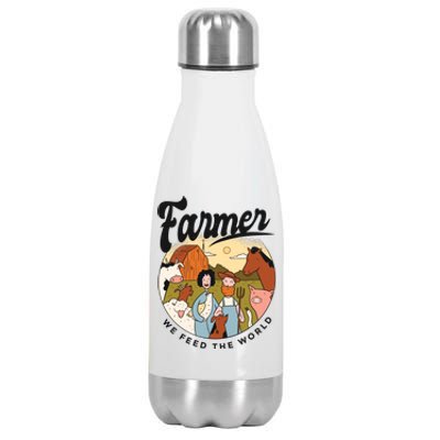 Farmer We Feed The World Stainless Steel Insulated Water Bottle