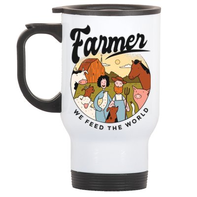 Farmer We Feed The World Stainless Steel Travel Mug