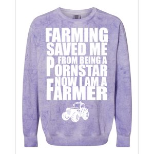 Farming Saved Me From being A Pornstar Colorblast Crewneck Sweatshirt