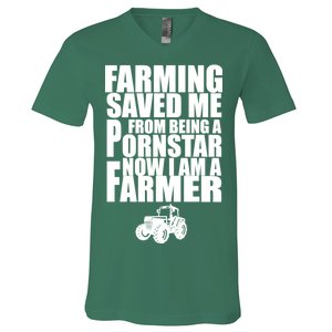 Farming Saved Me From being A Pornstar V-Neck T-Shirt