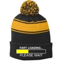 Fart Loading Stripe Pom Pom Beanie