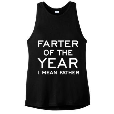 Farter Of The Year I Mean Father Ladies PosiCharge Tri-Blend Wicking Tank