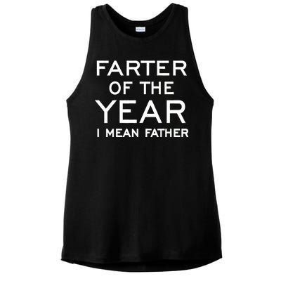 Farter Of The Year I Mean Father Ladies PosiCharge Tri-Blend Wicking Tank