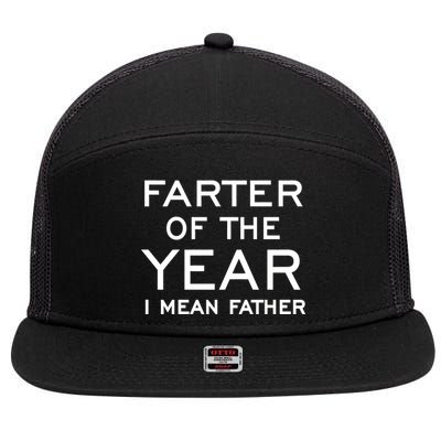 Farter Of The Year I Mean Father 7 Panel Mesh Trucker Snapback Hat