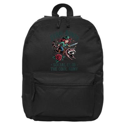 Feral Aunts Social Club The Cool Aunt Pregnancy Raccoon Gift 16 in Basic Backpack