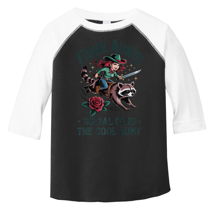Feral Aunts Social Club The Cool Aunt Pregnancy Raccoon Gift Toddler Fine Jersey T-Shirt
