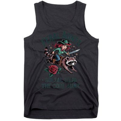Feral Aunts Social Club The Cool Aunt Pregnancy Raccoon Gift Tank Top