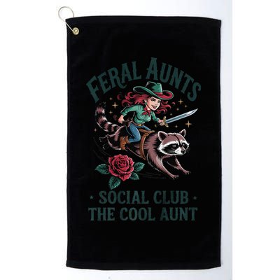 Feral Aunts Social Club The Cool Aunt Pregnancy Raccoon Gift Golf Towel