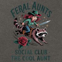 Feral Aunts Social Club The Cool Aunt Pregnancy Raccoon Gift Cotton Canvas Backpack