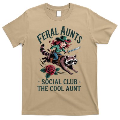 Feral Aunts Social Club The Cool Aunt Pregnancy Raccoon Gift T-Shirt