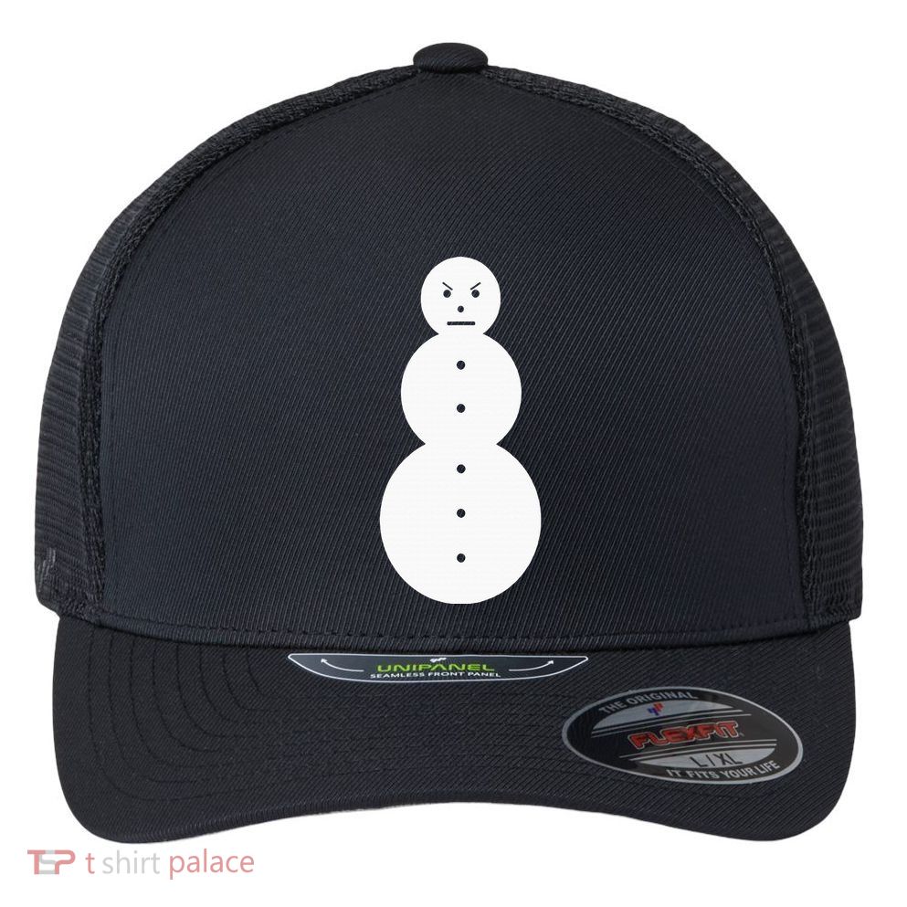 Funny Angry Snowman The Snowman Flexfit Unipanel Trucker Cap