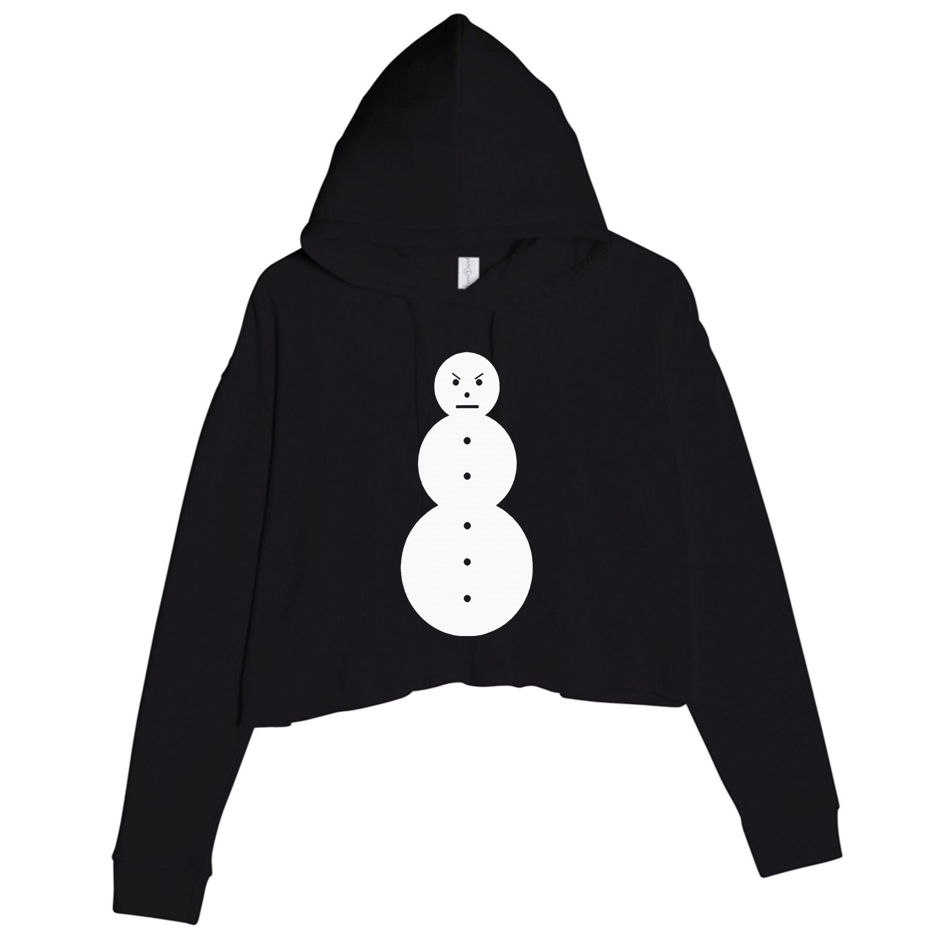 Funny Angry Snowman The Snowman Crop Fleece Hoodie