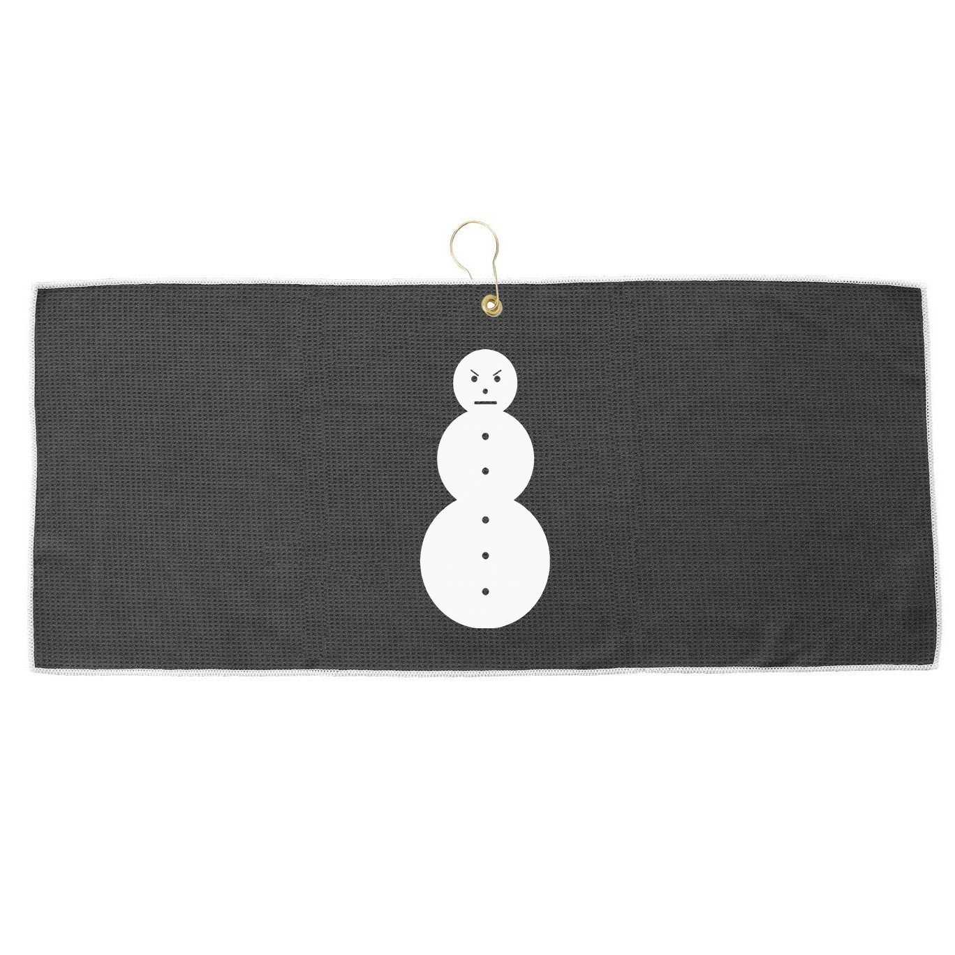Funny Angry Snowman The Snowman Large Microfiber Waffle Golf Towel