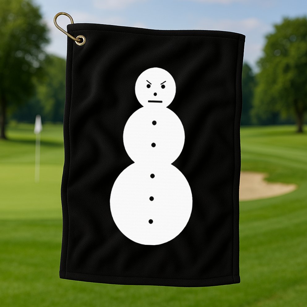 Funny Angry Snowman The Snowman Golf Towel