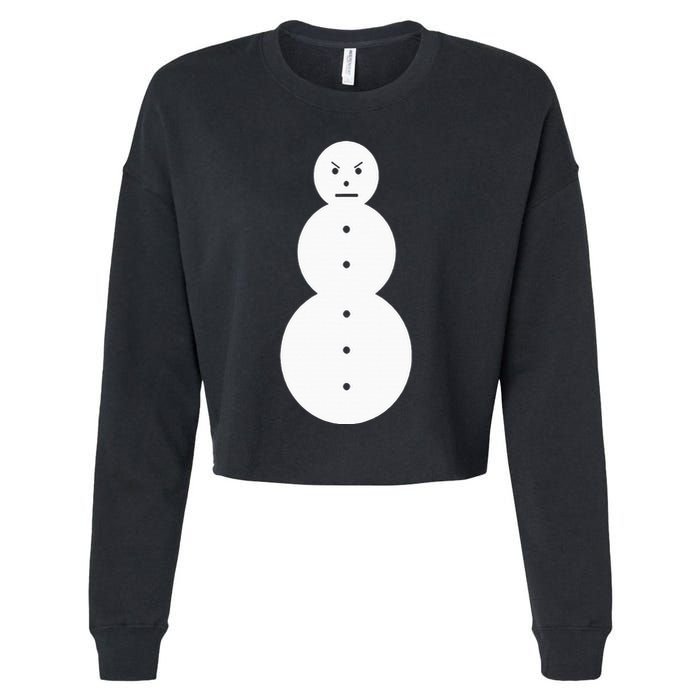 Funny Angry Snowman The Snowman Cropped Pullover Crew