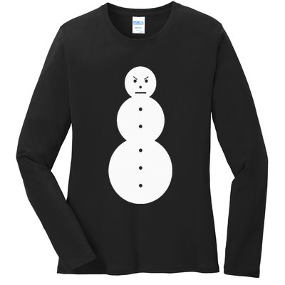 Funny Angry Snowman The Snowman Ladies Long Sleeve Shirt