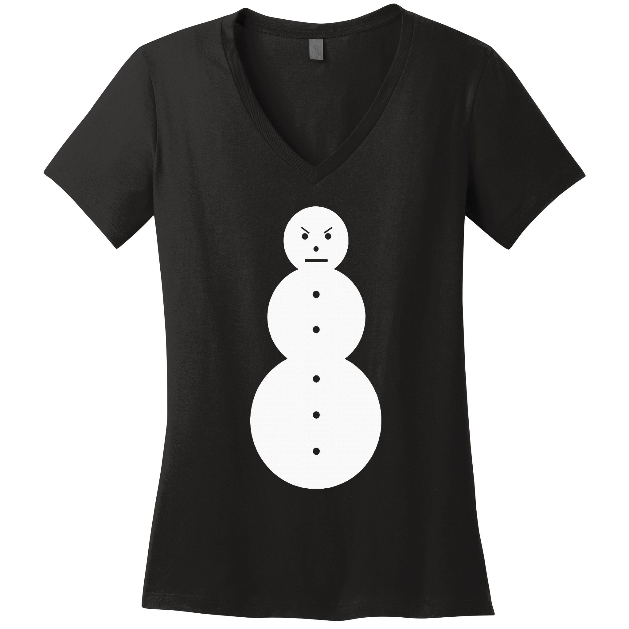 Funny Angry Snowman The Snowman Women's V-Neck T-Shirt