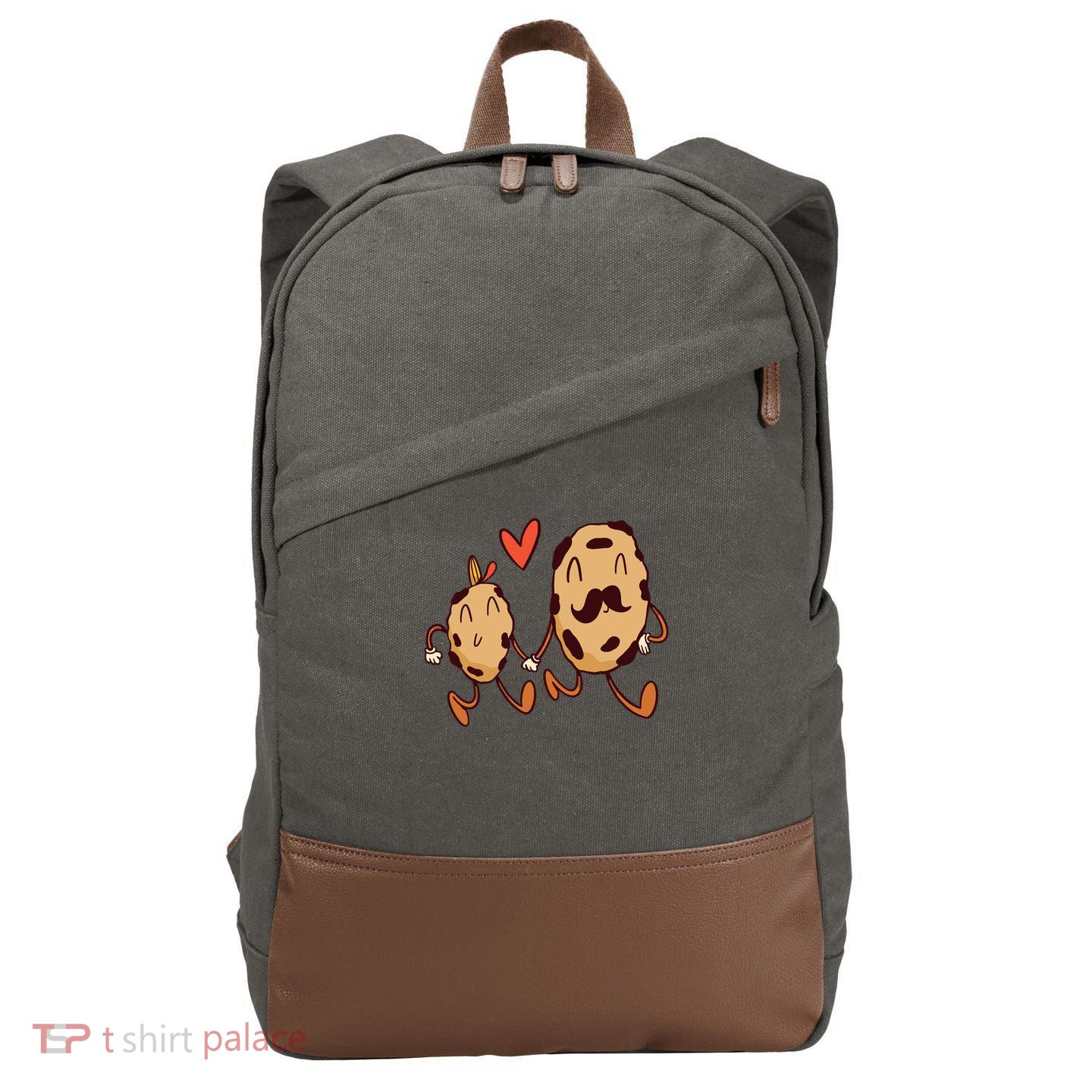 Father And Son Cookies Cotton Canvas Backpack