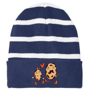 Father And Son Cookies Striped Beanie with Solid Band