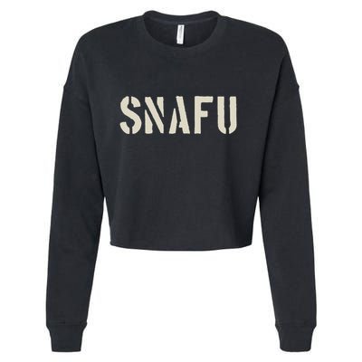 Fubar And Snafu Military And Veteran Humor Cropped Pullover Crew