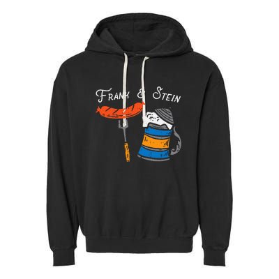 Frank And Stein Funny German Bavarian Oktoberfest Garment-Dyed Fleece Hoodie