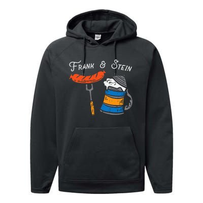 Frank And Stein Funny German Bavarian Oktoberfest Performance Fleece Hoodie