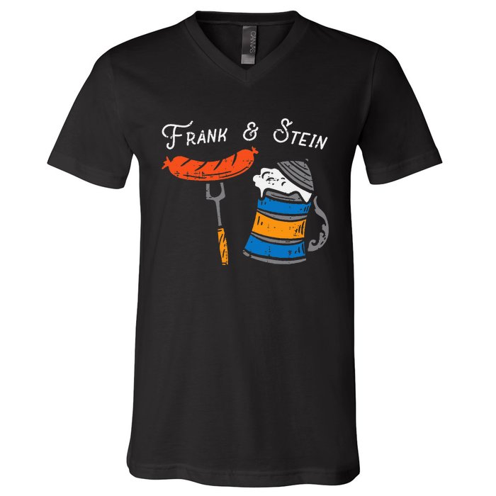 Frank And Stein Funny German Bavarian Oktoberfest V-Neck T-Shirt