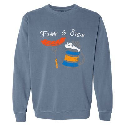 Frank And Stein Funny German Bavarian Oktoberfest Garment-Dyed Sweatshirt