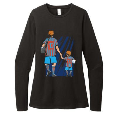 Father And Son Soccer Fans Womens CVC Long Sleeve Shirt