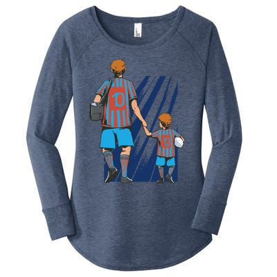 Father And Son Soccer Fans Women's Perfect Tri Tunic Long Sleeve Shirt