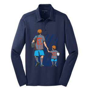 Father And Son Soccer Fans Silk Touch Performance Long Sleeve Polo