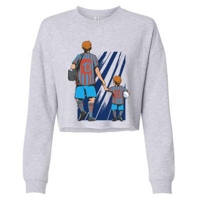 Father And Son Soccer Fans Cropped Pullover Crew