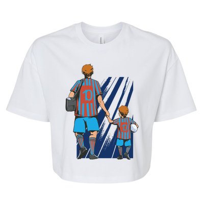 Father And Son Soccer Fans Bella+Canvas Jersey Crop Tee