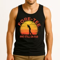 ForeTee And Still On Par Funny 40th Birthday Golfer Tank Top