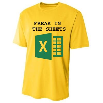 Funny Accountant Spreadsheet Freak In The Sheets Performance Sprint T-Shirt