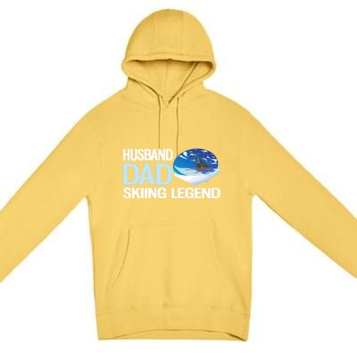 Funny Alpine Skiing Husband Dad Skiing Legend Gift Premium Pullover Hoodie