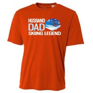 Funny Alpine Skiing Husband Dad Skiing Legend Gift Cooling Performance Crew T-Shirt