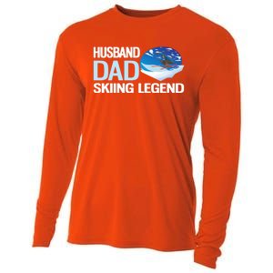 Funny Alpine Skiing Husband Dad Skiing Legend Gift Cooling Performance Long Sleeve Crew