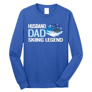 Funny Alpine Skiing Husband Dad Skiing Legend Gift Long Sleeve Shirt