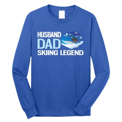 Funny Alpine Skiing Husband Dad Skiing Legend Gift Long Sleeve Shirt