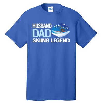 Funny Alpine Skiing Husband Dad Skiing Legend Gift Tall T-Shirt