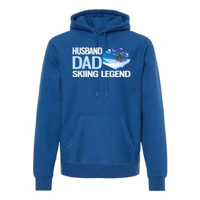 Funny Alpine Skiing Husband Dad Skiing Legend Gift Premium Hoodie