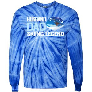 Funny Alpine Skiing Husband Dad Skiing Legend Gift Tie-Dye Long Sleeve Shirt