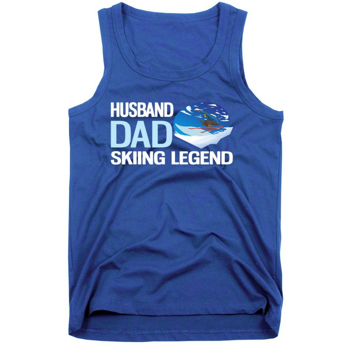 Funny Alpine Skiing Husband Dad Skiing Legend Gift Tank Top