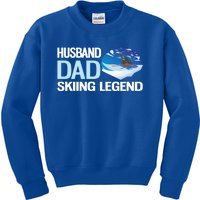 Funny Alpine Skiing Husband Dad Skiing Legend Gift Kids Sweatshirt