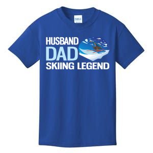 Funny Alpine Skiing Husband Dad Skiing Legend Gift Kids T-Shirt